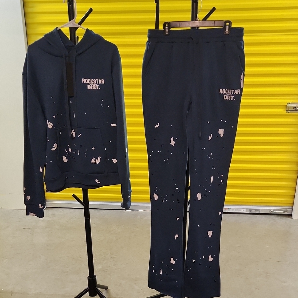 Women's ROCKSTAR ORIGINAL BLUE and Pink Splatter Pants